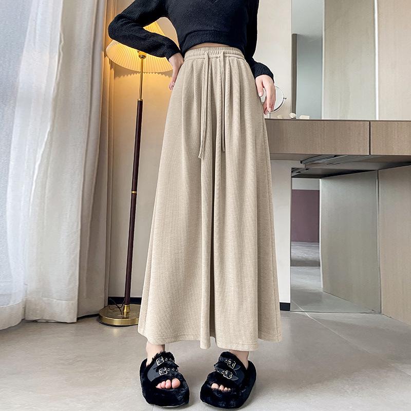 Women's Customized Striped A-Line Skirt with Drape, High-Waist, Slimming for Spring/Autumn 2026