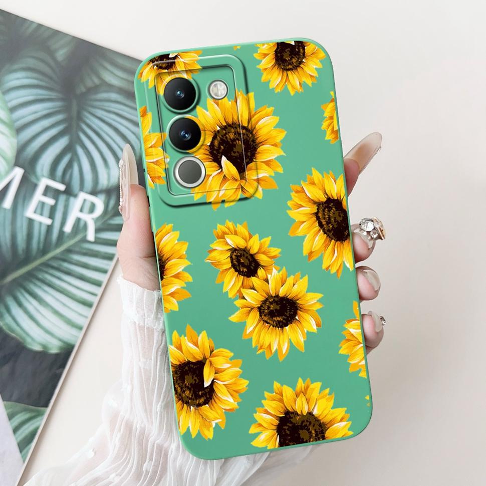 For Vivo Y200 Casing V2307 Stylish Sunflower Cartoon Girls Cover Case For Vivo Y 200 V29E V 29E Y200 5G Soft Fundas Capa 6.67"