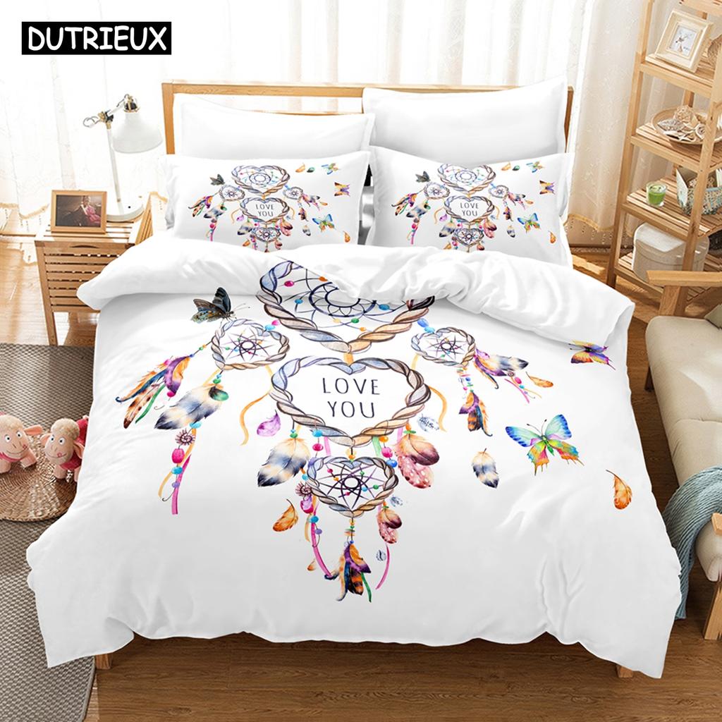 3D Printed  Dream Catcher Bedding Set Down Quilt Cover With Pillowcase Double SIngle King