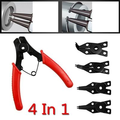 4 In 1  Red Circlip Pliers Four Head Retaining Ring Pliers Shaft Spring Disassembly and Assembly