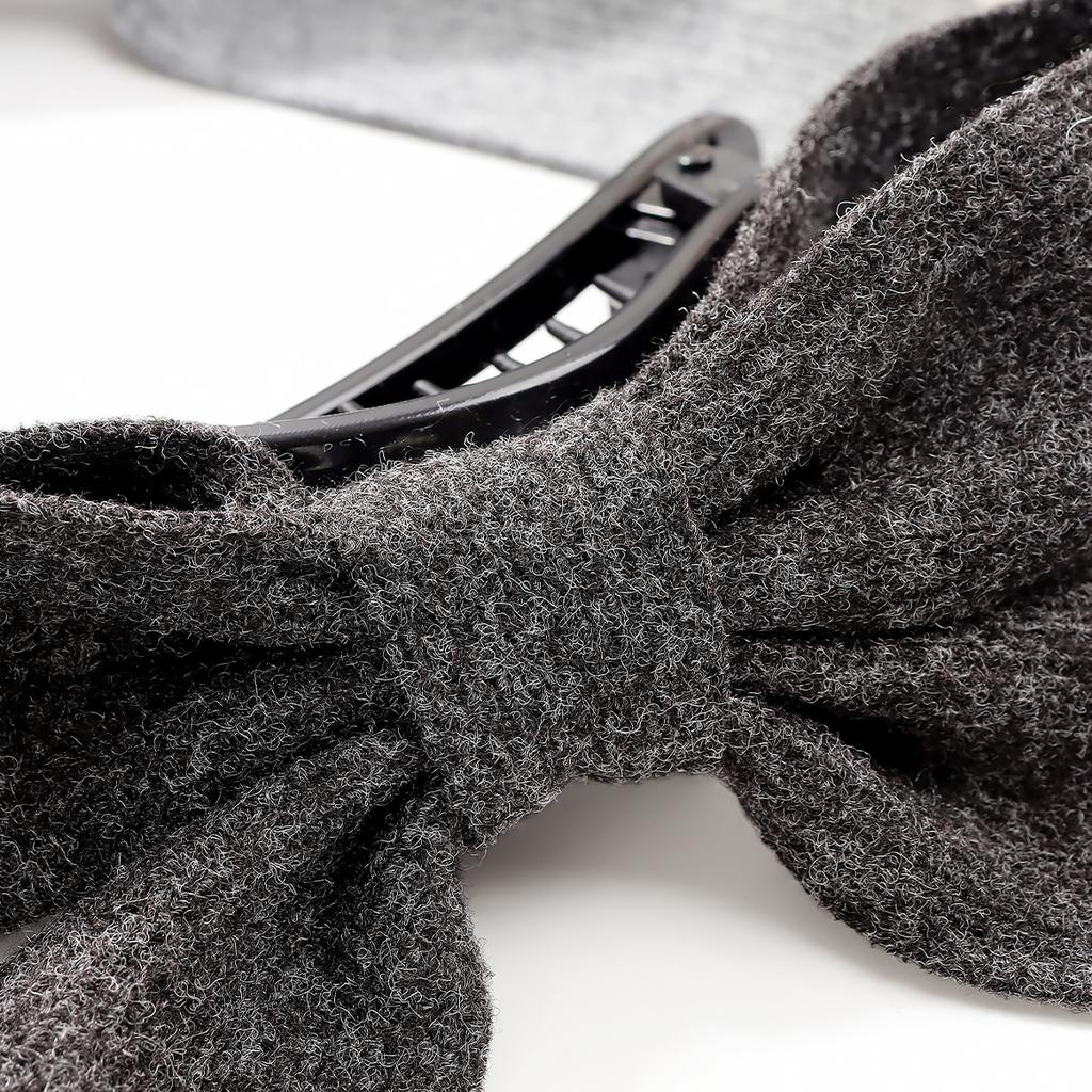 1 Stück Herbst und Winter Einfacher Wollstrick Schwalbenschwanz Schleife Streamer Haarspange Haarornament ist für Frauen zum Tragen geeignet