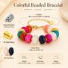 Bohemian Multi Color Resin Bead Bracelet for Women,18K Gold Plated Stainless Steel, Waterproof Summer Beach Vacation Jewelry
