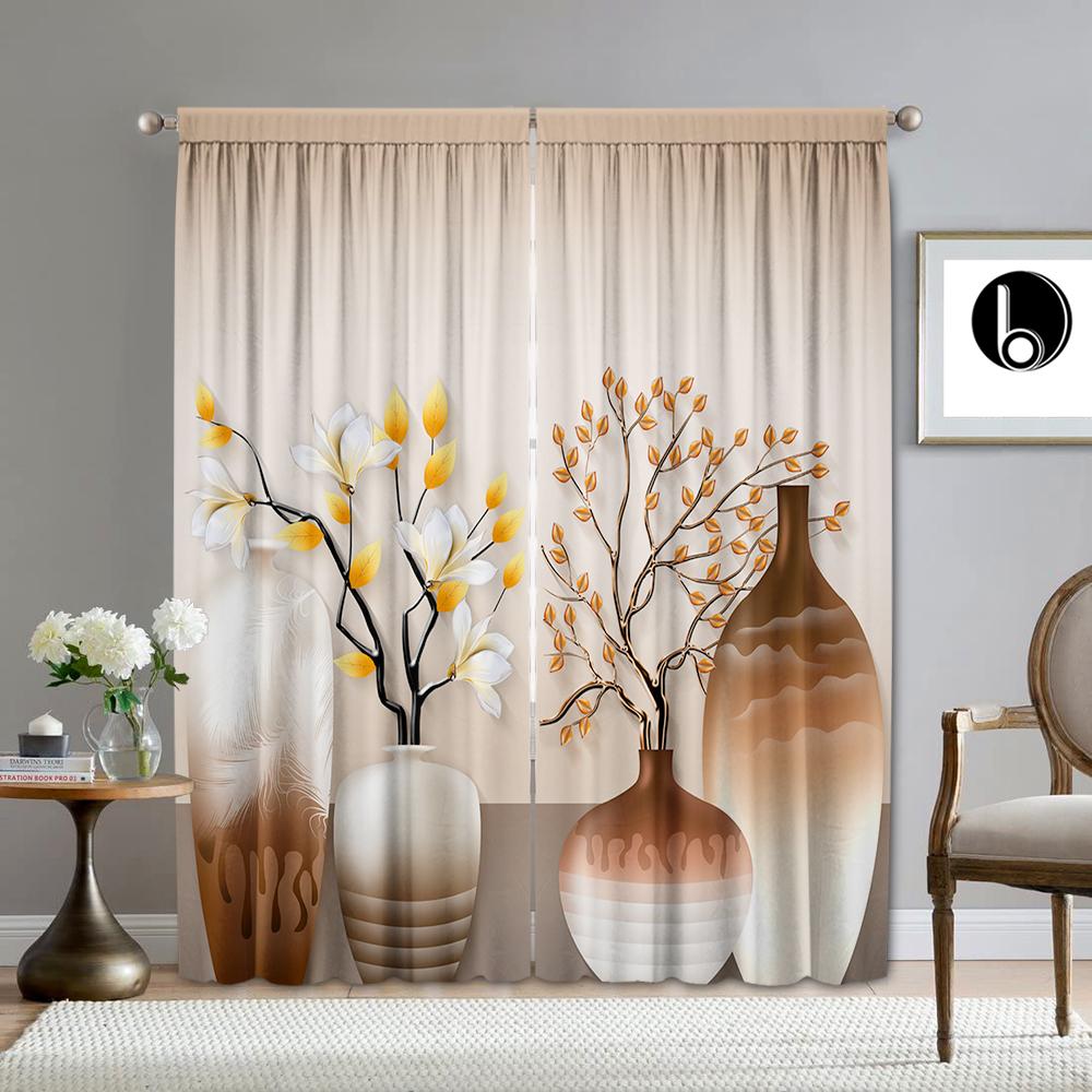 

2PC Домашнее украшение занавески Иллюстрация Арт Фон с Карманные занавески для кухни, кофейни, гостиной, балкона 75x166cm&Without mount