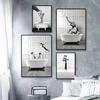 Lustiges Tier-Poster und Drucke, Badezimmer-Kunst, Leinwandgemälde, Giraffe, Baby-Elefant, Bad, Wandkunst, Bilder für Kinderzimmer-Dekoration