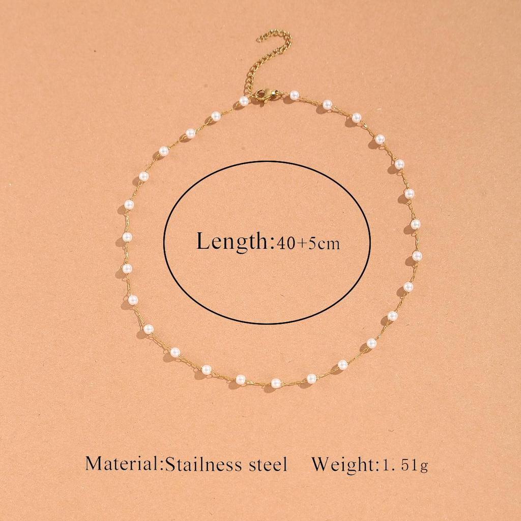Retro Pearl Chain Necklace Set - Stackable, Versatile, and Fashionable Jewelry