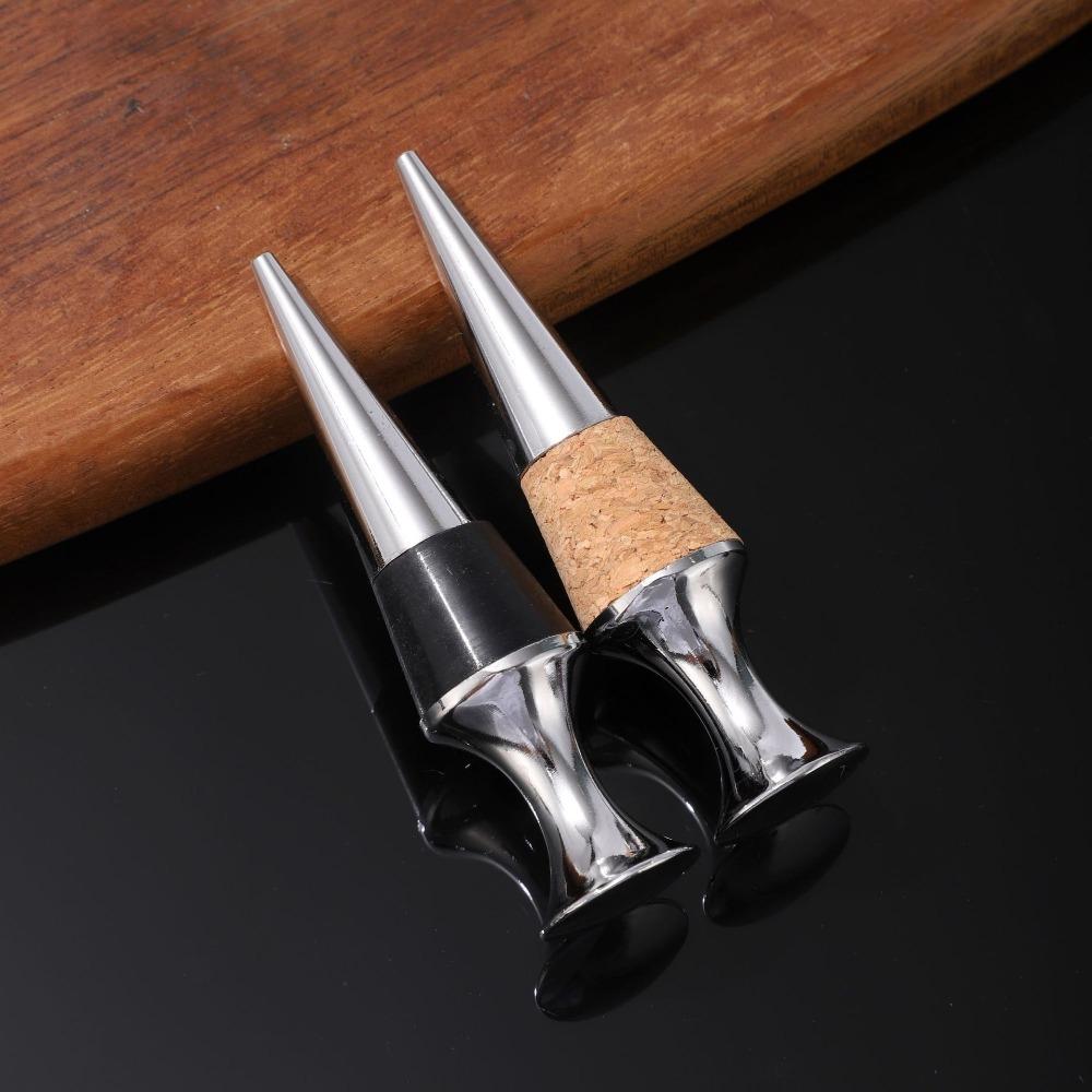 2pcs Flat Head Wine Bottle Sealer Zinc Zinc Zinc Alloy Wine Preserver Durable Wine Bottle Stopper Home