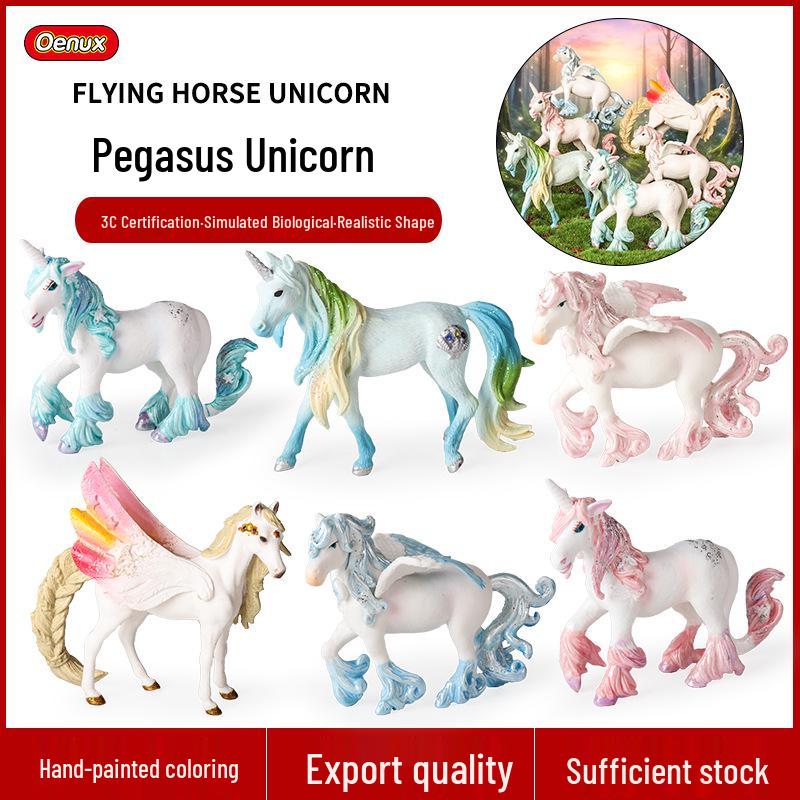 Realistic Solid Heart Unicorn Pegasus Toy Ornament