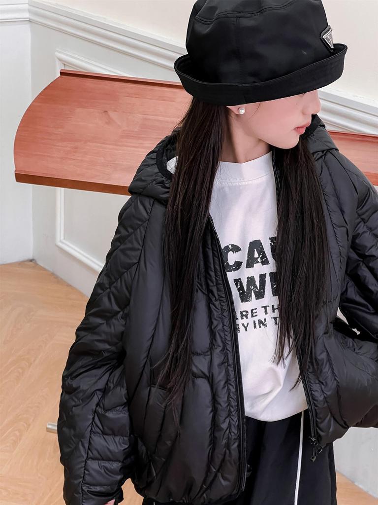 New 2025 Girls' Fashion Winter Coat - Hooded, Thick, 90% White Duck Down Jacket