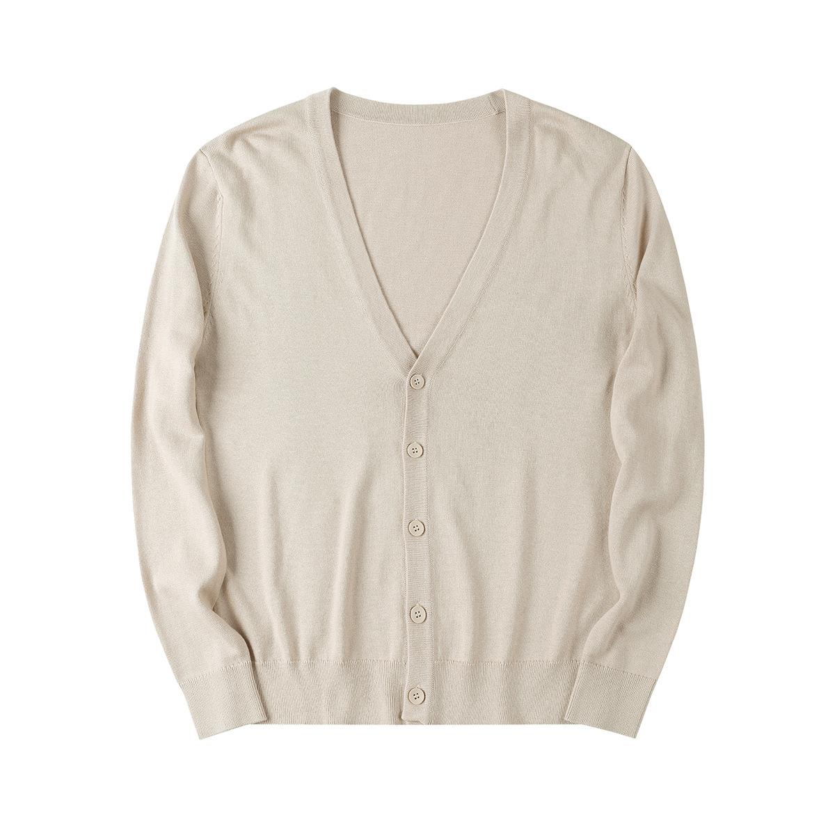 

Весняний елегантний чоловічий зимовий одяг Kintting 2024 Светр Холодна блуза Вінтажна бавовна Корейський стиль Повсякденне пальто Діловий кардиган для чоловіків 2XL бежевий