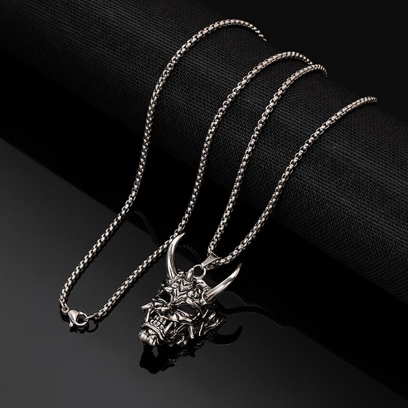 

Золотое и Серебряное Ожерелье Праджня с Рогом Цепочка из Титановой Стали Мощное Ожерелье-Цепочка для Свитера X239