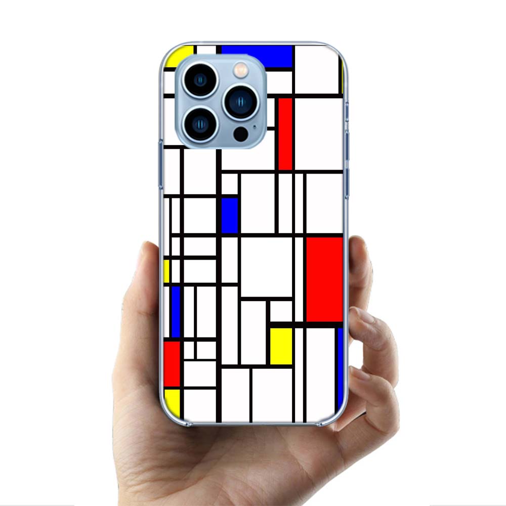 TOPLBPCS Mondrian Grid Cases Phone Case For Iphone 17E 16E 17 Air 16 Pro Max 15 Pro 14 Plus 11 13 12 Mini Cover Cases Compatible