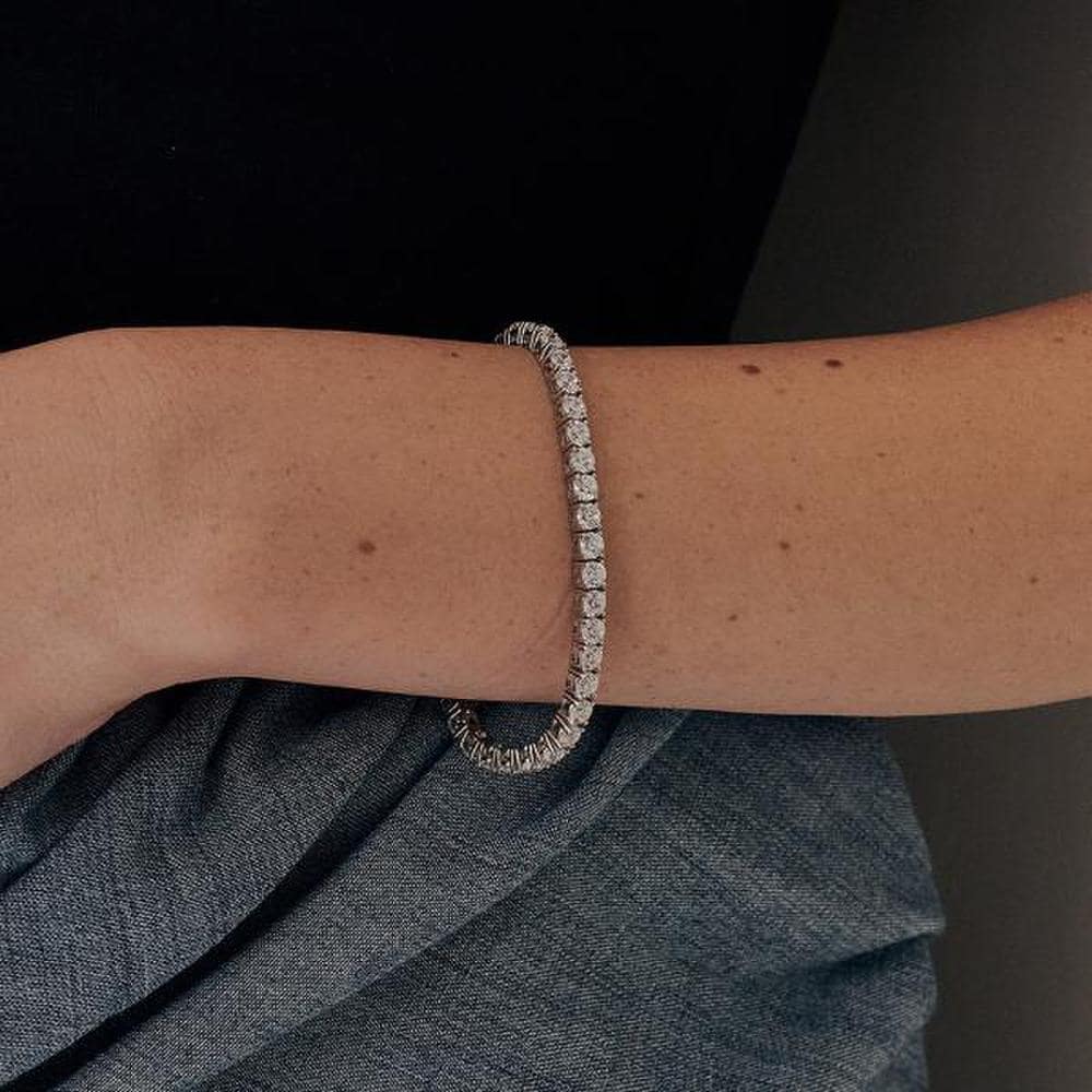 

[Ost] [Puremond] Simulant Diamond 4mm Silver Tennis Bracelet (S) Otb122802Dww