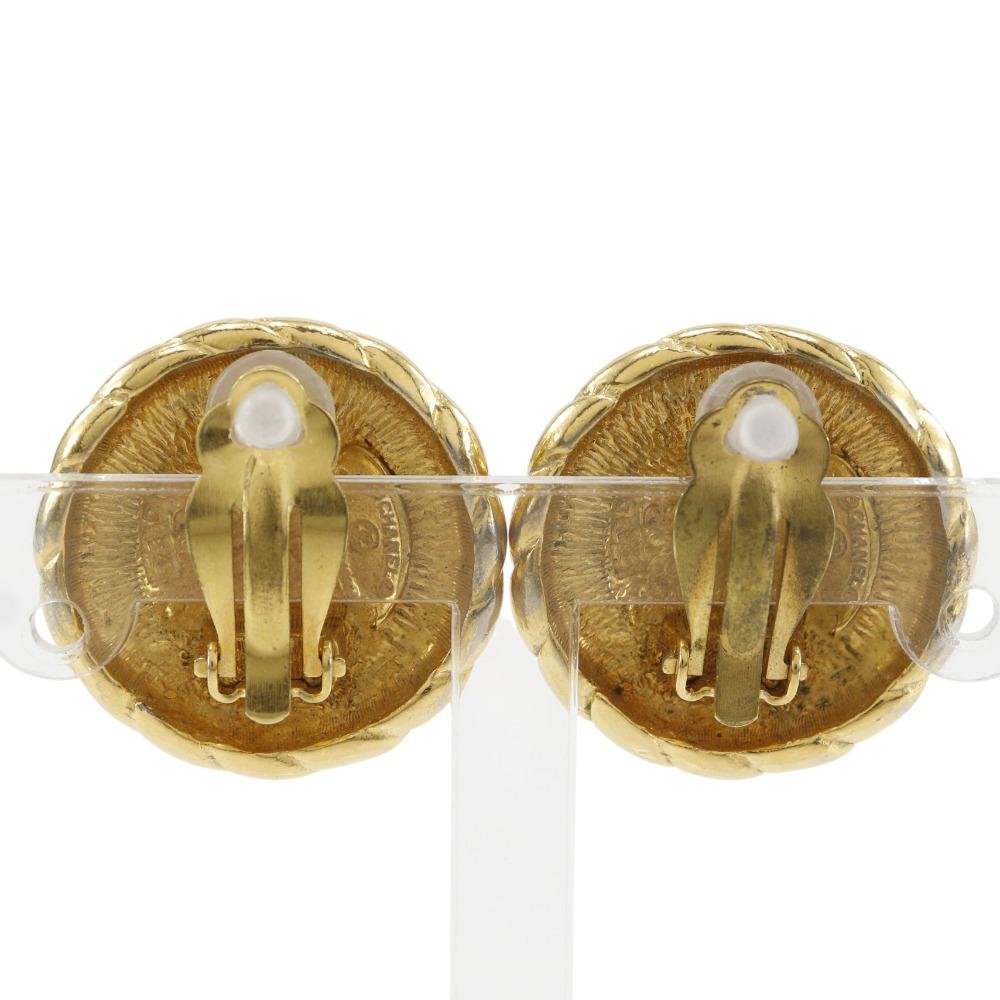 CHANEL COCO Mark Earring vintage Plated Gold 22.8g Women Used