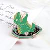 Cartoon Tyrannosaurus Enamel Pins Cute Green Rex Dinosaur Brooches Bag Cloth Lapel Badge Creative Jewelry For Friends Kids Gifts