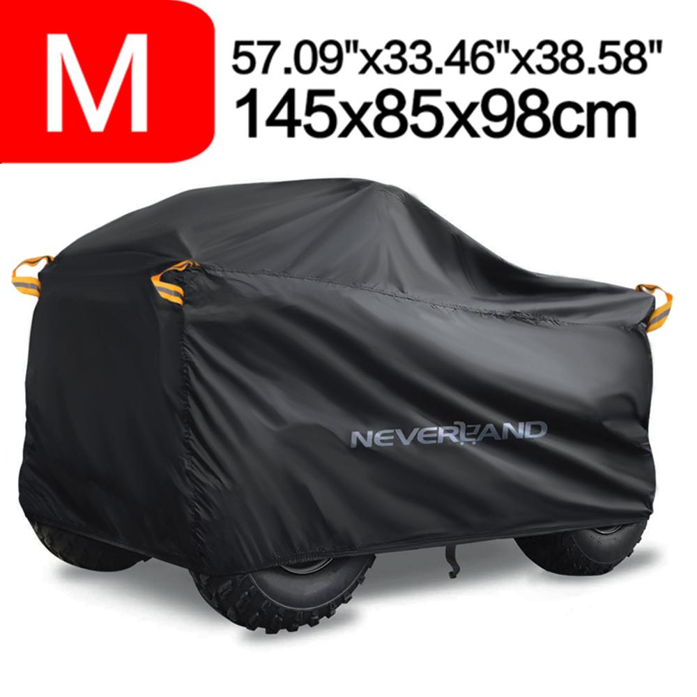 Quad Bike ATV Cover Universal 190T Waterproof Motorcycle Vehicle Scooter Kart Motorbike Resistant Dust UV Protector Black Silver