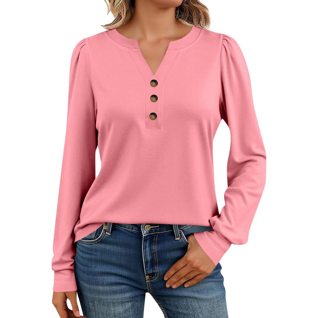 Women's Long Sleeve Shirts Henely Casual Tops Trendy Blouses Cute T-Shirts