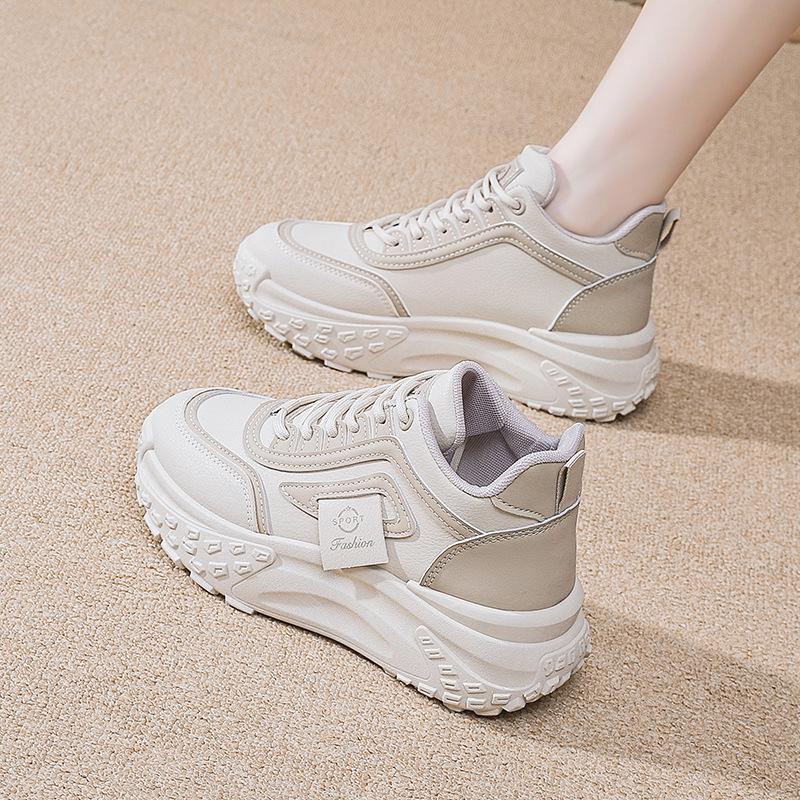 Trendy Ležérní Vysoké Dámské Boty 2024 Zima Nové Plyšové Dad Shoes Dámské Pohodlné Sportovní Dámské Vulkanizované Boty Trafza