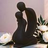 Kissing Couple Statue, Modern Abstract Lover Figurine, Resin Romantic Couple Sculpture for Home, Office, Desktop, Bookshelf, Wedding Decor