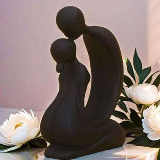 Kissing Couple Statue, Modern Abstract Lover Figurine, Resin Romantic Couple Sculpture for Home, Office, Desktop, Bookshelf, Wedding Decor
