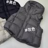 Gilet doudoune épais à capuche mode européenne pour femme automne et hiver veste gilet bouffant ample