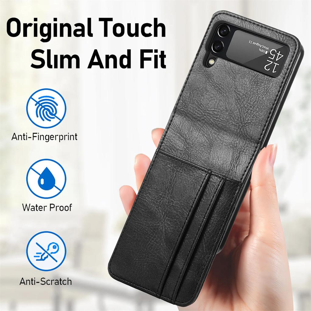 Leder Portemonnaie Tasche Hülle für Samsung Galaxy Z Flip 3 5 6 7 Flip7 FE flip6 Flip5 Flip4 Flip3 5G Flip 4 2 flip2 Kartensteckplatz Hüllen