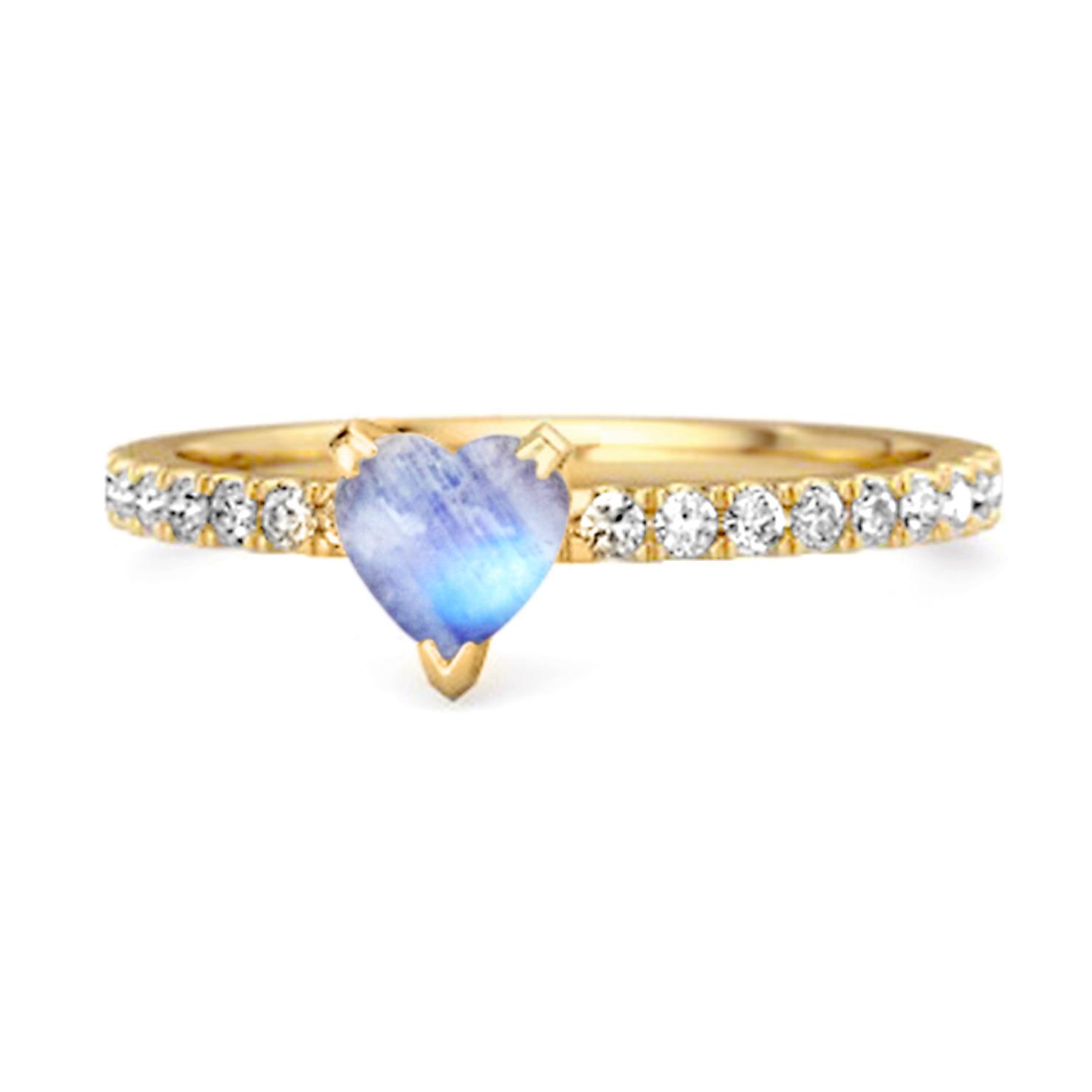 

Moonstone Pave Band Ring - 925 Sterling Silver Gold Vermeil 10 золотий/жовтий