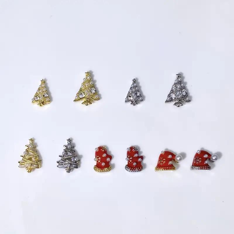 

WTEMPO Retro Elegant Christmas New Year Bow Bell Shaped Design Nail Charms Nail Art Decorations Kit Perfect for DIY Crafts & Holiday Festive Nail Art random*50pcs разноцветный
