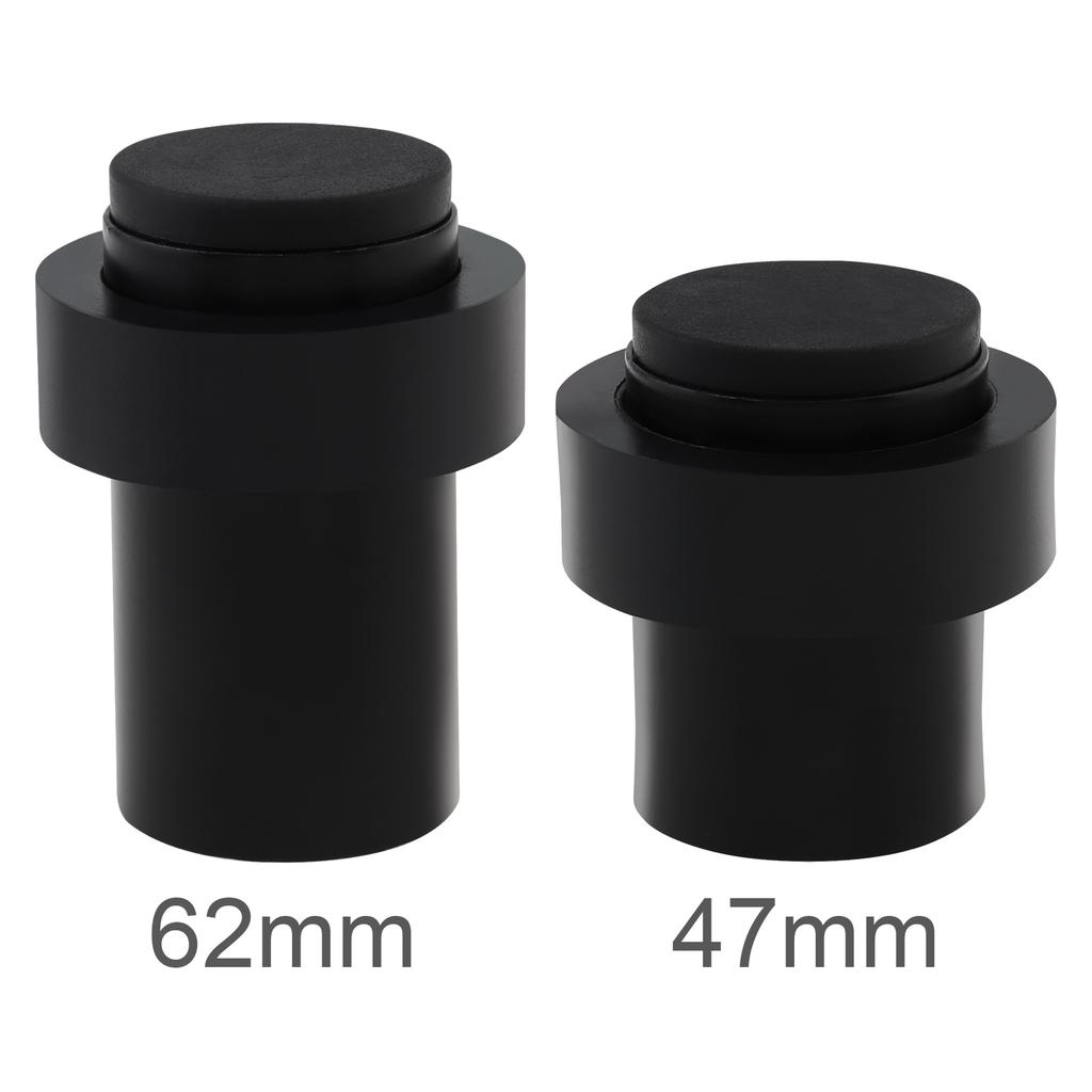 Black Stainless Steel Floor Door Stop Cylindrical Wall Protector Heavy Duty Universal Bottom Top Door Mount