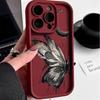 Süßes rotes Schmetterling-Handyhülle für iPhone 17 Pro Max 16 Plus 15 14 13 11 Silikonhülle für iPhone 12 Pro XR XS X 8 7 SE3 Stoßfänger