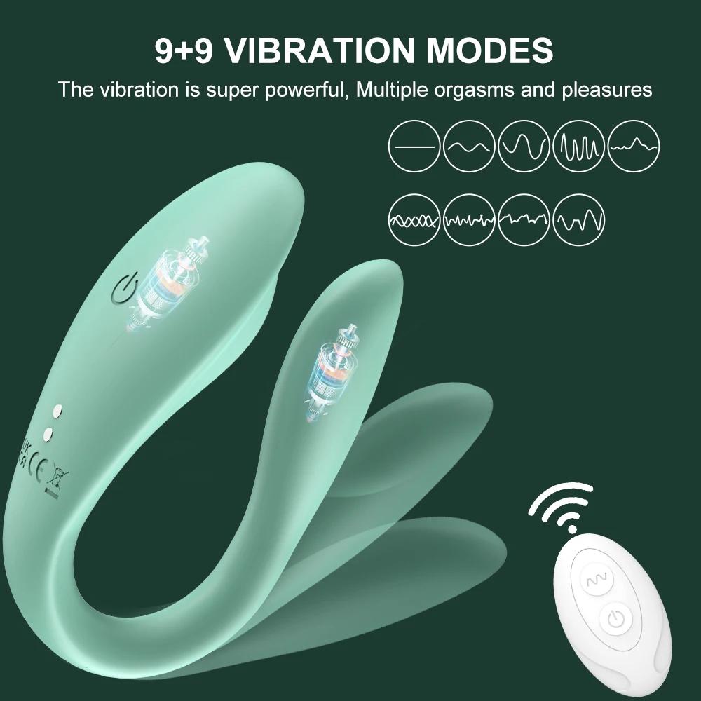 Vibratori Dildo Vaginali a Controllo Wireless Per Coppie Indossabile Stimolatore Clitorideo Anale Punto G Doppio Vibratore Giocattoli Sessuali 18 Per Donne