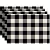 4pcs Black and White Checkered Placemats, 11.81x17.72- Durable, Rectangular Table Mats for Dining, Kitchen, and Party Decor