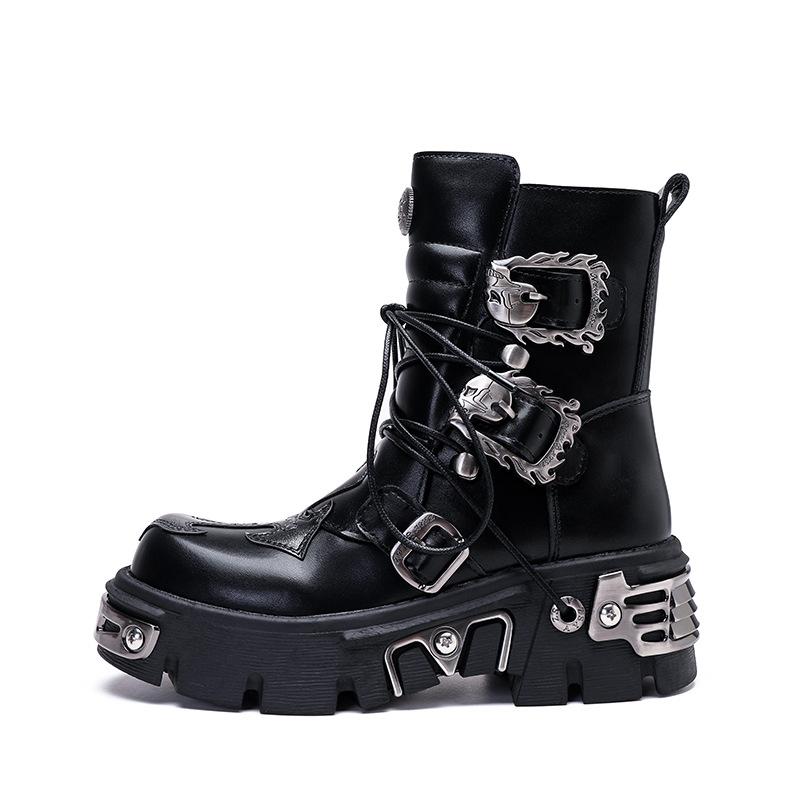 Vintage Unisex High Boots Spanish Street Style Metal Punk Rock Platform Boots
