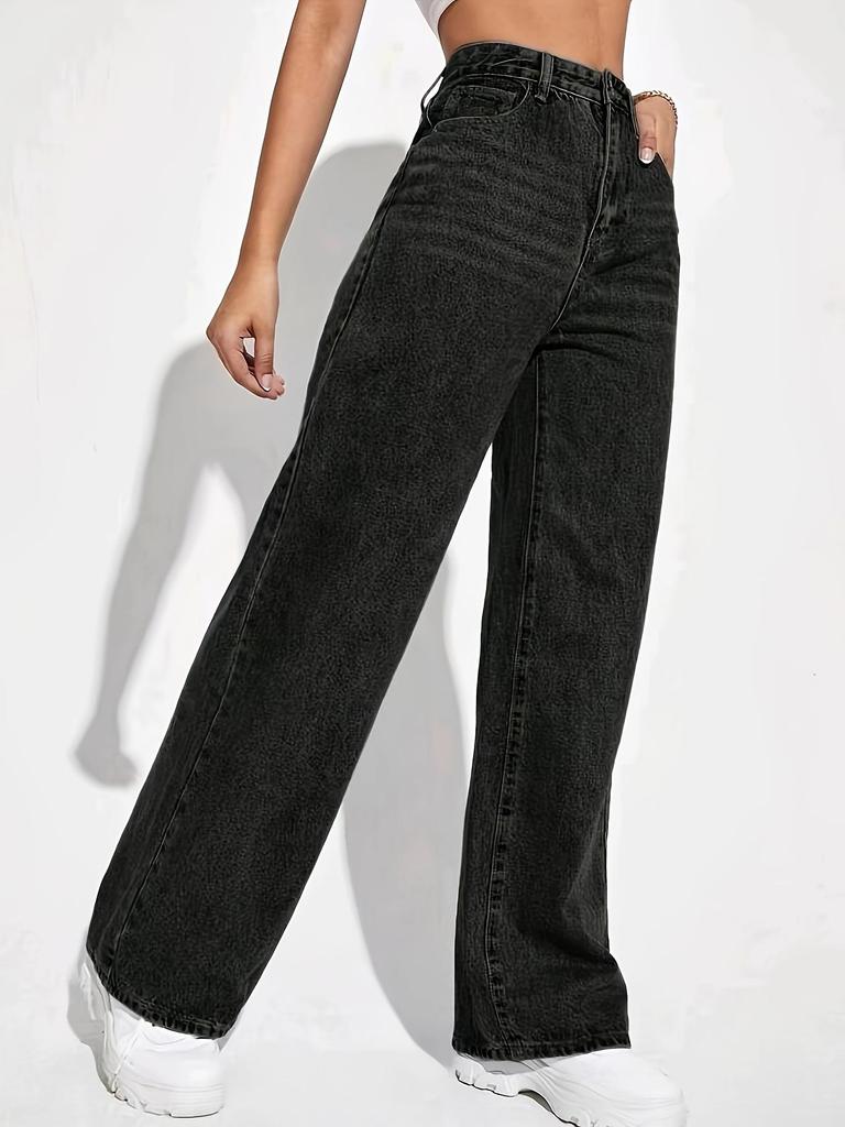 Washed Retro Straight Leg Loose Jeans for Women - Casual Versatile Fashion Long Pants