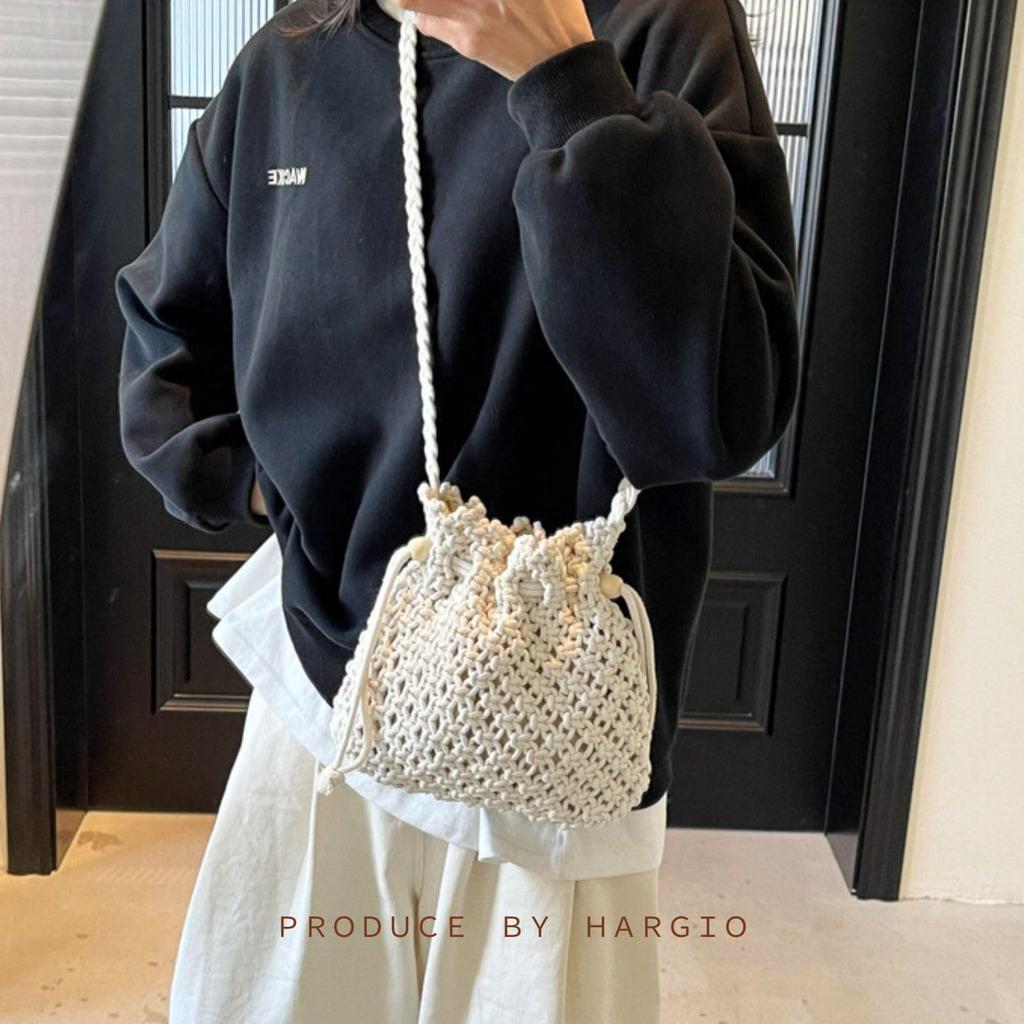 Harujio Korbtasche, Zugbeutel, Umhängetasche, Damentasche, Klein, Leicht, Mini-Umhängetasche, Zugbeutel, Beutel, Crossbody-Tasche, Stilvoll