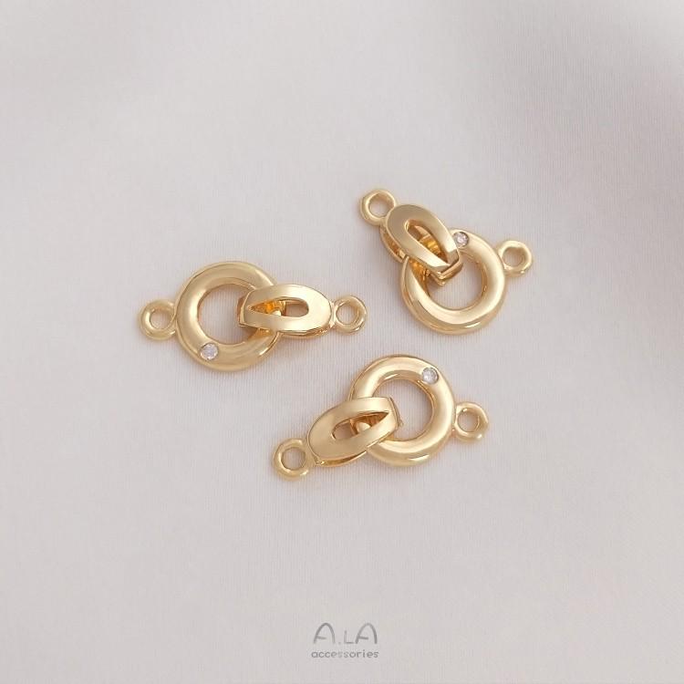 14K Gold-Filled Zircon Snap Clasp for DIY Necklaces and Bracelets