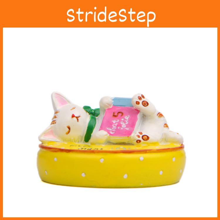 Cat Lying On A Cushion Reading A Book Resin Figurine For Living Room And Studio Decor