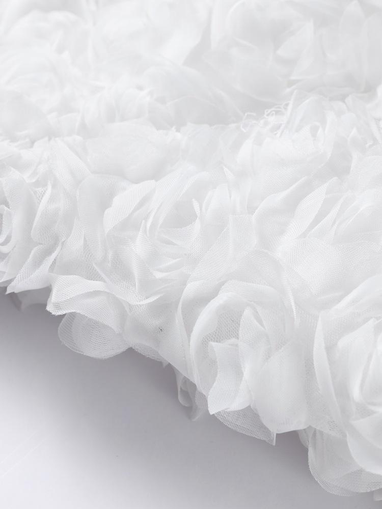 Summer 2025 European & American Women's Floral 3D Decor Bandeau Dress