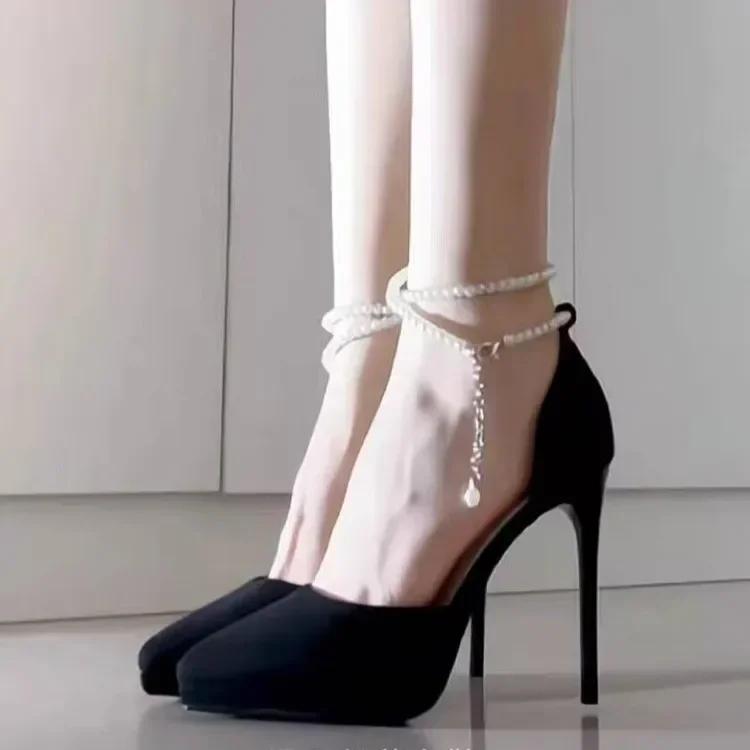 Vintage Designer Spitzschuhe Büro Dame Schlanke Mode Französisch Elegant Partyschuhe Frau High Heel Pumps Komfort Kleiderschuhe