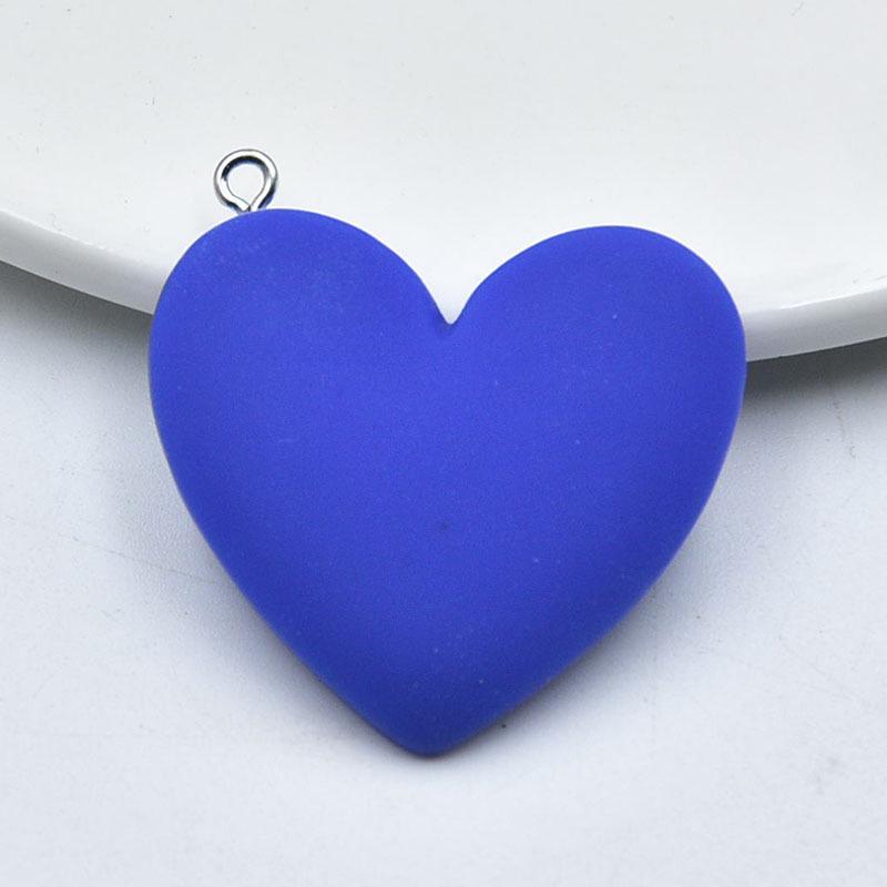 Large Peach Heart Resin Pendant Keychain - DIY Jewelry Accessory