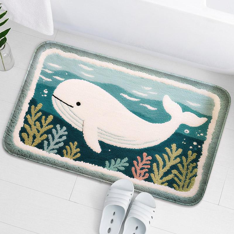 Octopus Pattern Anti Slip Floor Mat, Household Absorbent Foot Mat, Decorative Mat, Bathroom Small Carpet, Soft and Comfortable