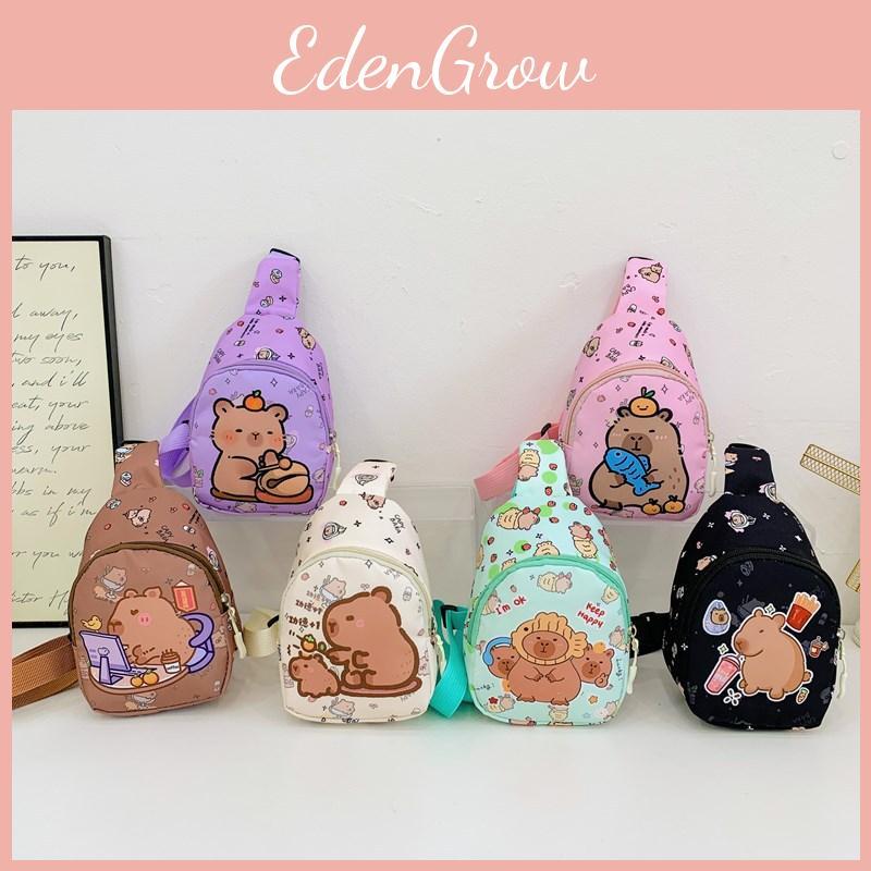 Children Capybara Printed Diagonal Package Polychrome Casual Outdoor Chest Bag