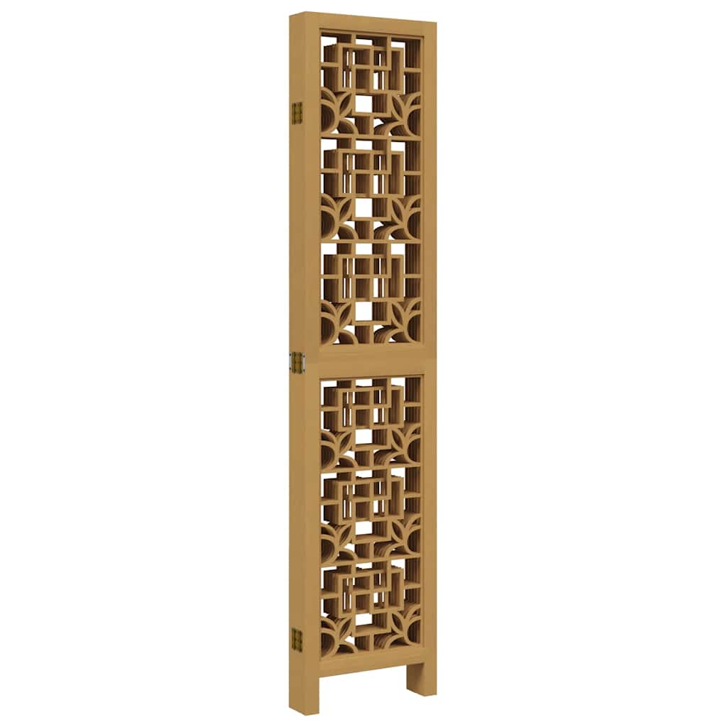 Vidaxl Parawan Pokojowy, 6-Panelowy, Brązowy, Lite Drewno Paulowni