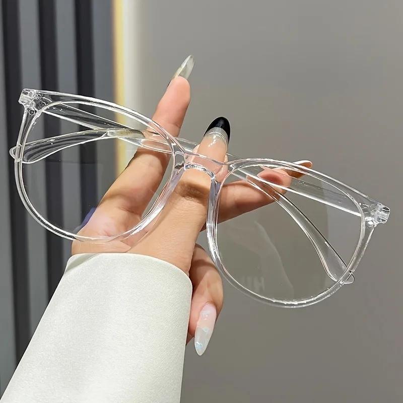 3PCS Women Men'S Casual Retro Classic Fashion Glasses Minimalist Round Full Rim Polycarbonate Frame