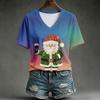 Women's Casual Christmas Printed Short Sleeve T-Shirt for Holiday and Everyday Wear
