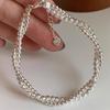 VENTFILLE 925 Sterling Silver Bead Texture Bracelet for Women Double Layer Crossing Originality Versatile Jewelry Dropshipping