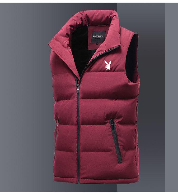 Pánská podzimní/zimní péřová vesta se stojáčkem – Bez rukávů, silná a teplá