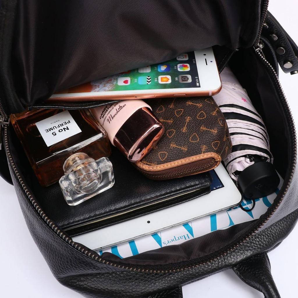 Cowhide Women's Backpack, Fashion Travel Bag, Diamond Women's Bag, Travel Duffel Bag