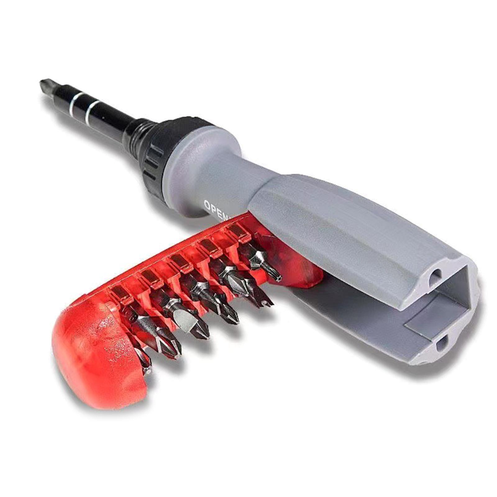 

11 In 1 Ratchet Screwdriver Set Adjustment Forward And Reverse Multiple Bit Driver Telescopic Tool Rotating Screwdriver