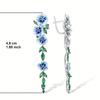 Leaf  Emerald Enamel Flower Long Earrings for Women Elegant Jewelry Summer Party Gift