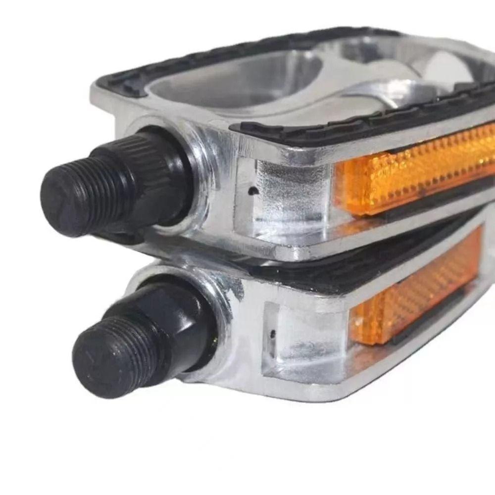 Retro Aluminum Alloy Bicycle Pedals Safety Reflective Strips Bike Pedals Durable Non-Slip Road Bike Pedals Outdoor Sports